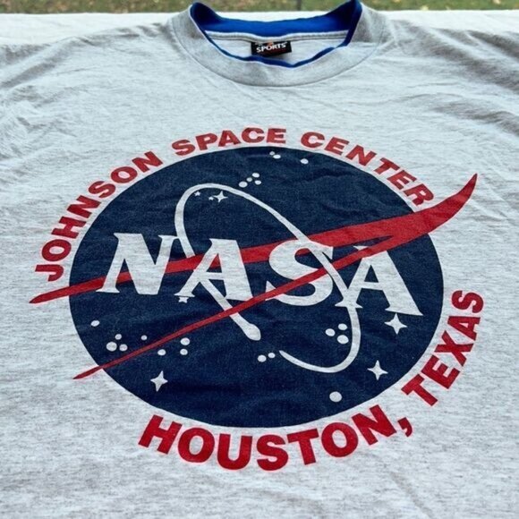 NASA Johnson Space Center Houston Texas Graphic T-Shirt XL Sports Mega Cotton Vt - Picture 1 of 7